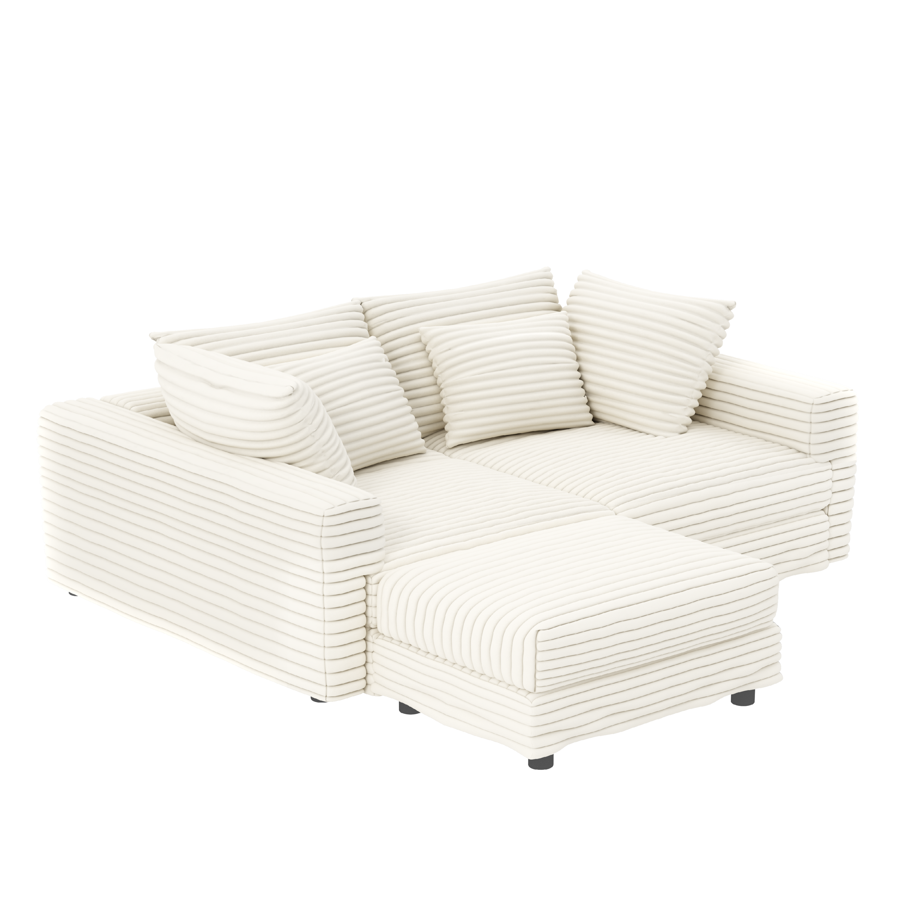 82.7' Modern Comfy Cloud Couch Sofa with Soft Pillows + Ottomans Option