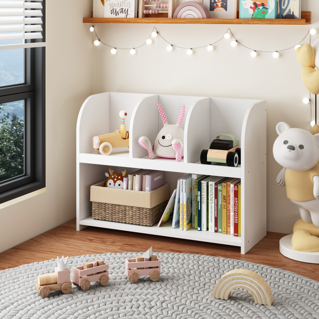 Kids Bookcase with 4 Compartments