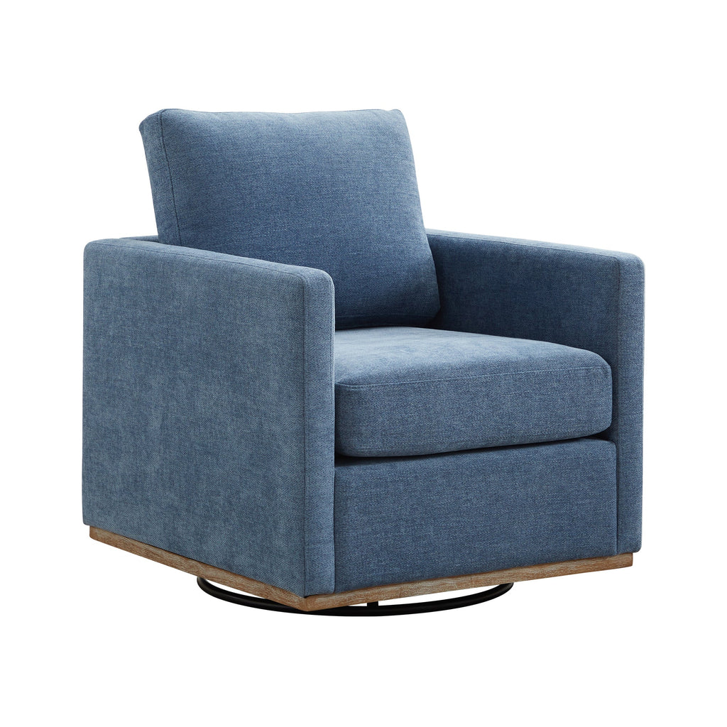 Modern Square Chenille Upholstered Swivel Accent Chair