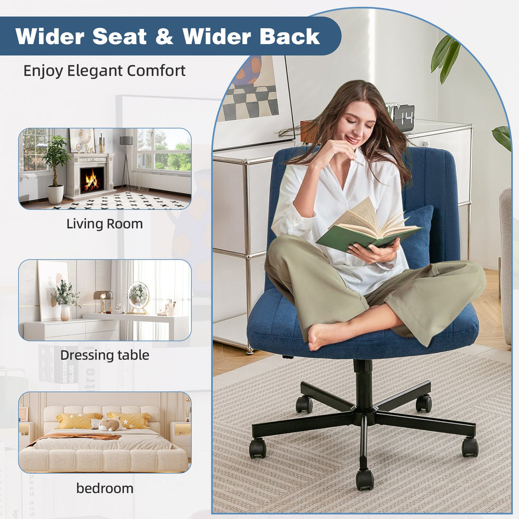 Criss Cross Armless Office Chair with Wheels
