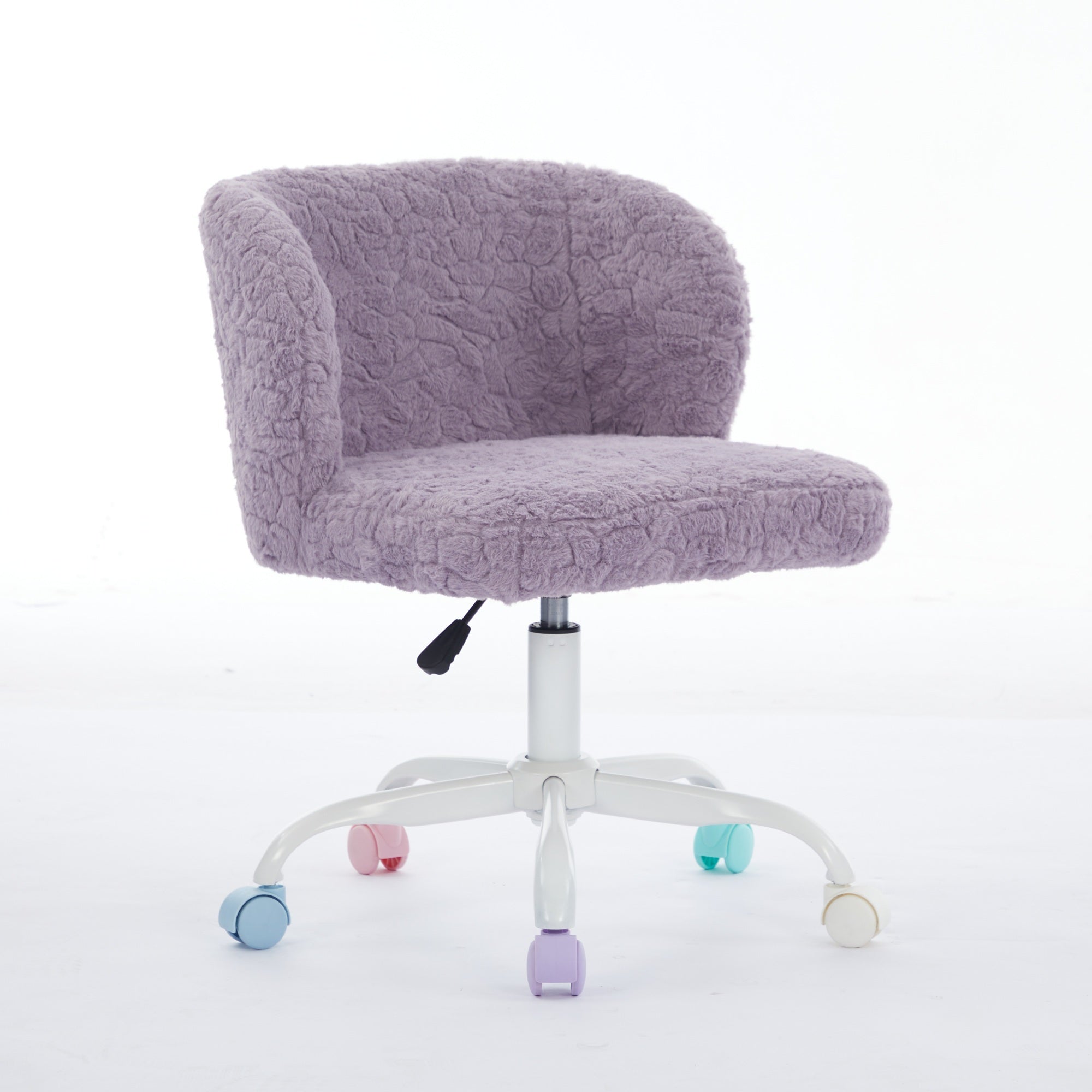 Artificial Rabbit Hair Adjustable Office Chair with Metal Base
