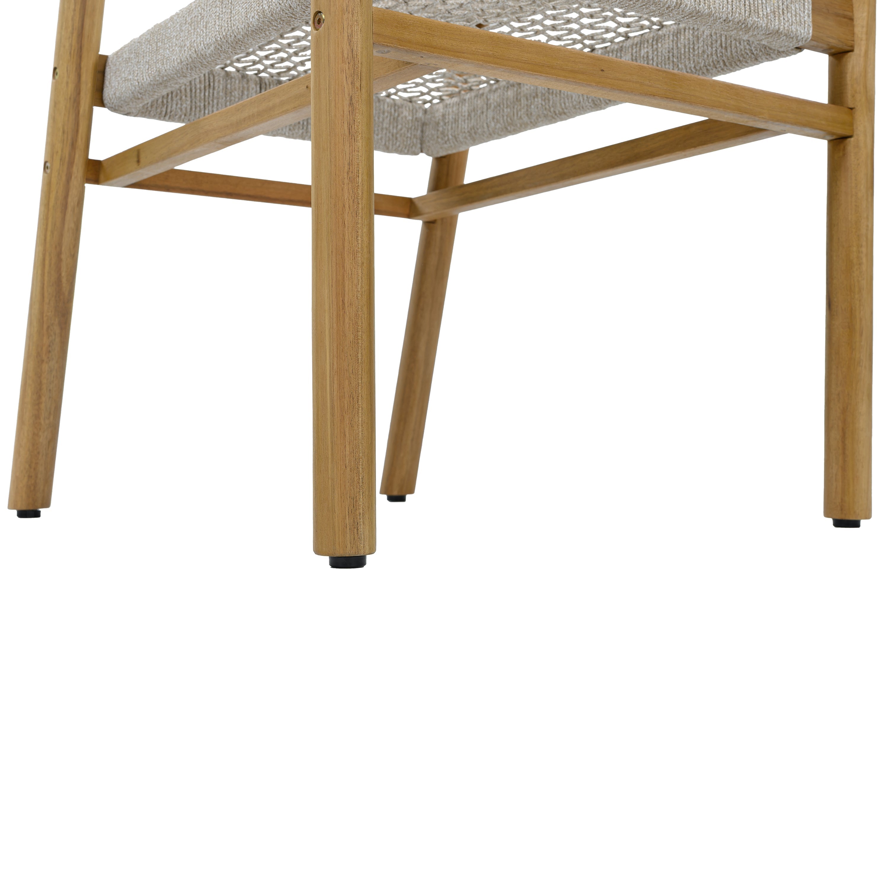 2-seat Woven Outdoor Chairs, Comfy Patio Seating with Elegant Teak Finish