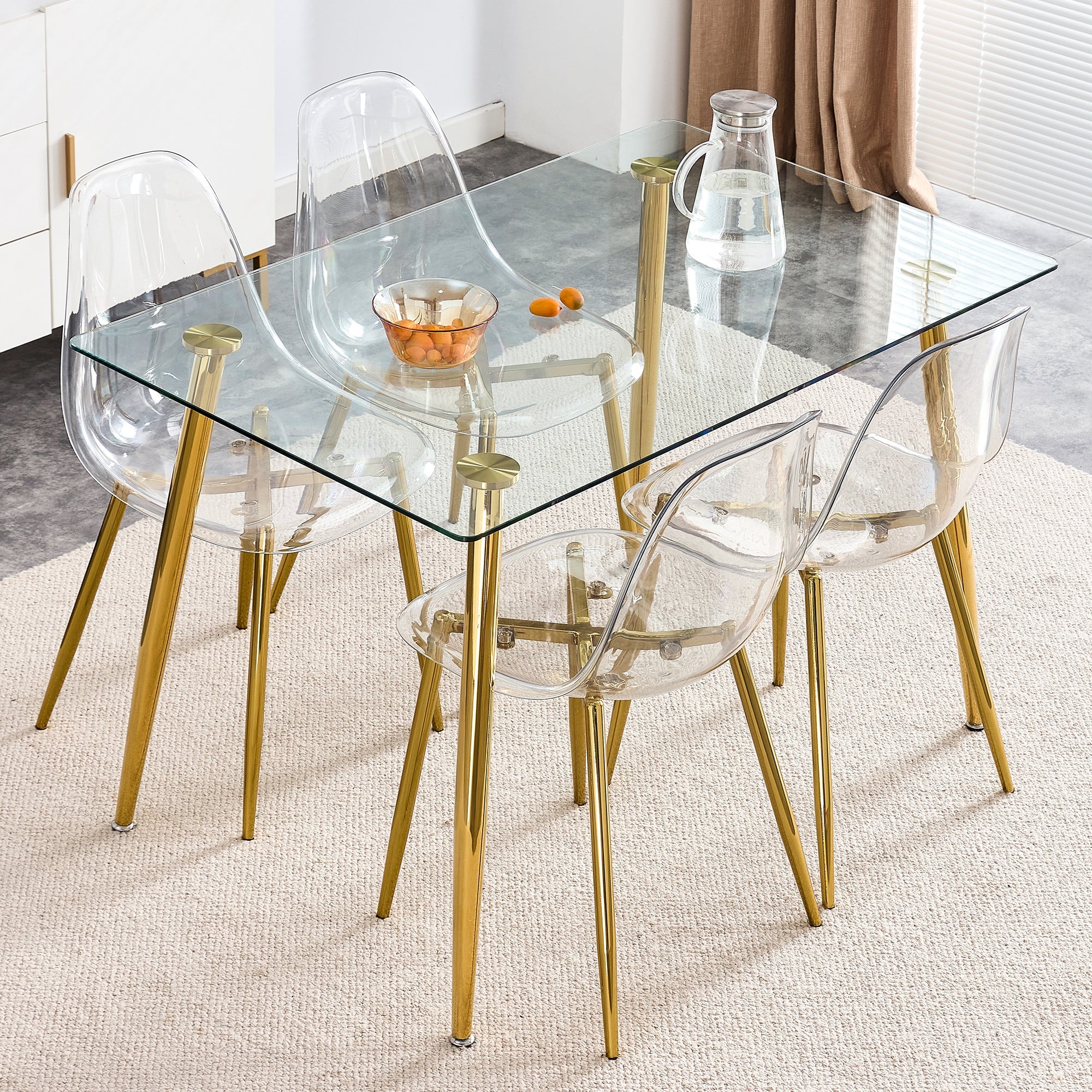 Modern Minimalist Transparent Metal Dining Chairs