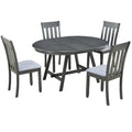 Modern Farmhouse 5-Piece Wood Dining Table Set