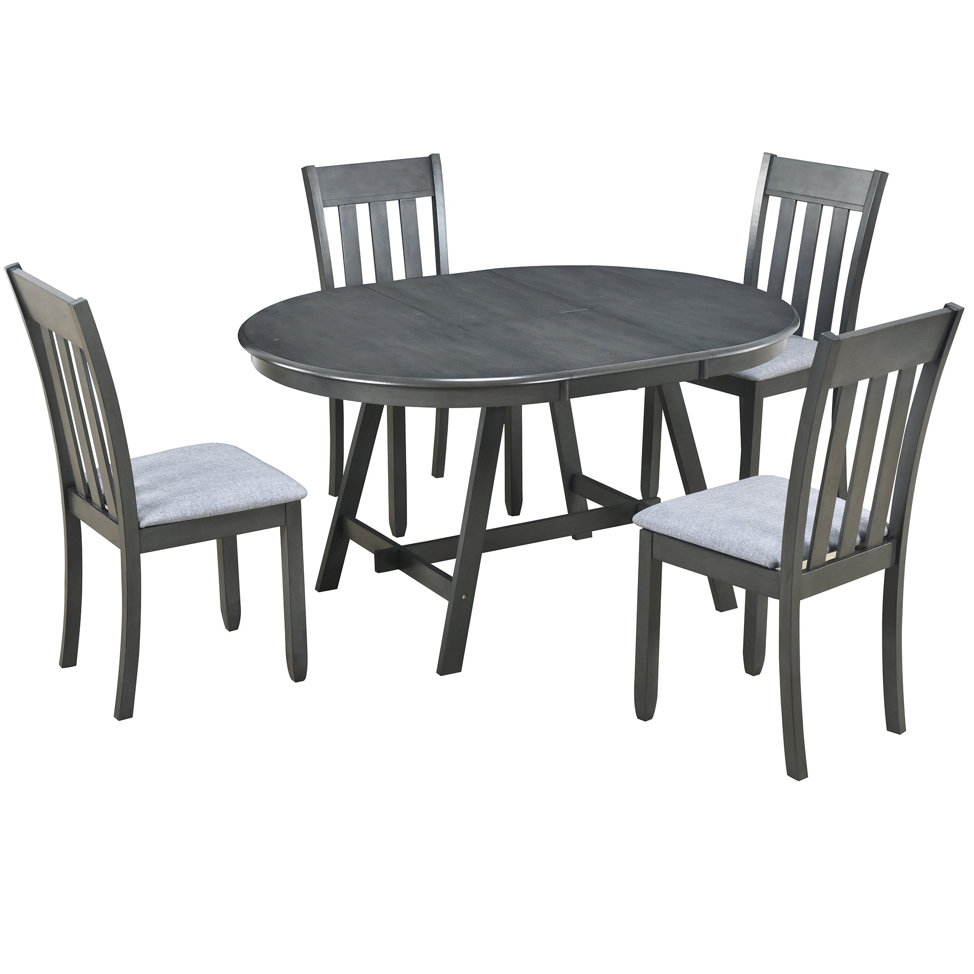 Modern Farmhouse 5-Piece Wood Dining Table Set