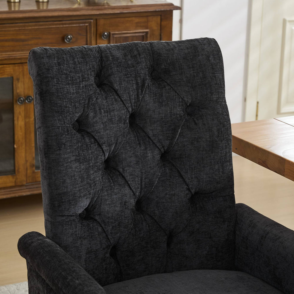 Elegant Upholstered Chenille Fabric Accent Dining Chair