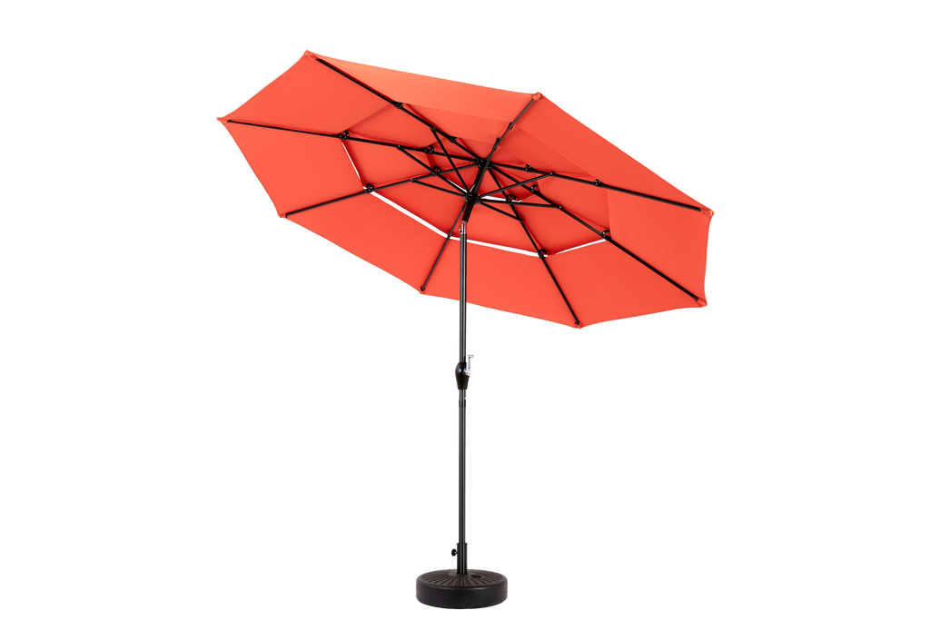 10ft 3-Tier Aluminium Patio Umbrella with Auto-Tilt (No Base)