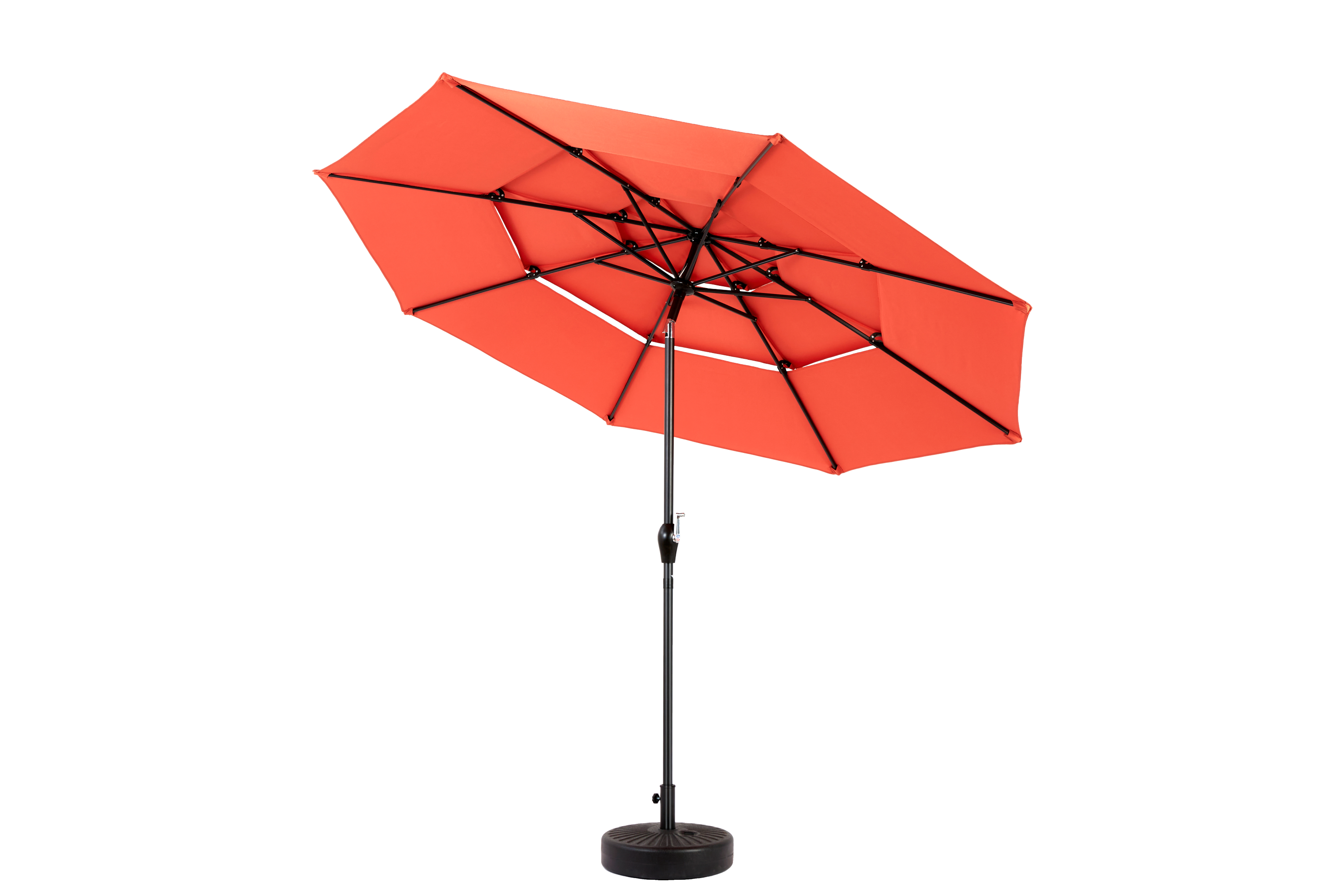 10ft 3-Tier Aluminium Patio Umbrella with Auto-Tilt (No Base)