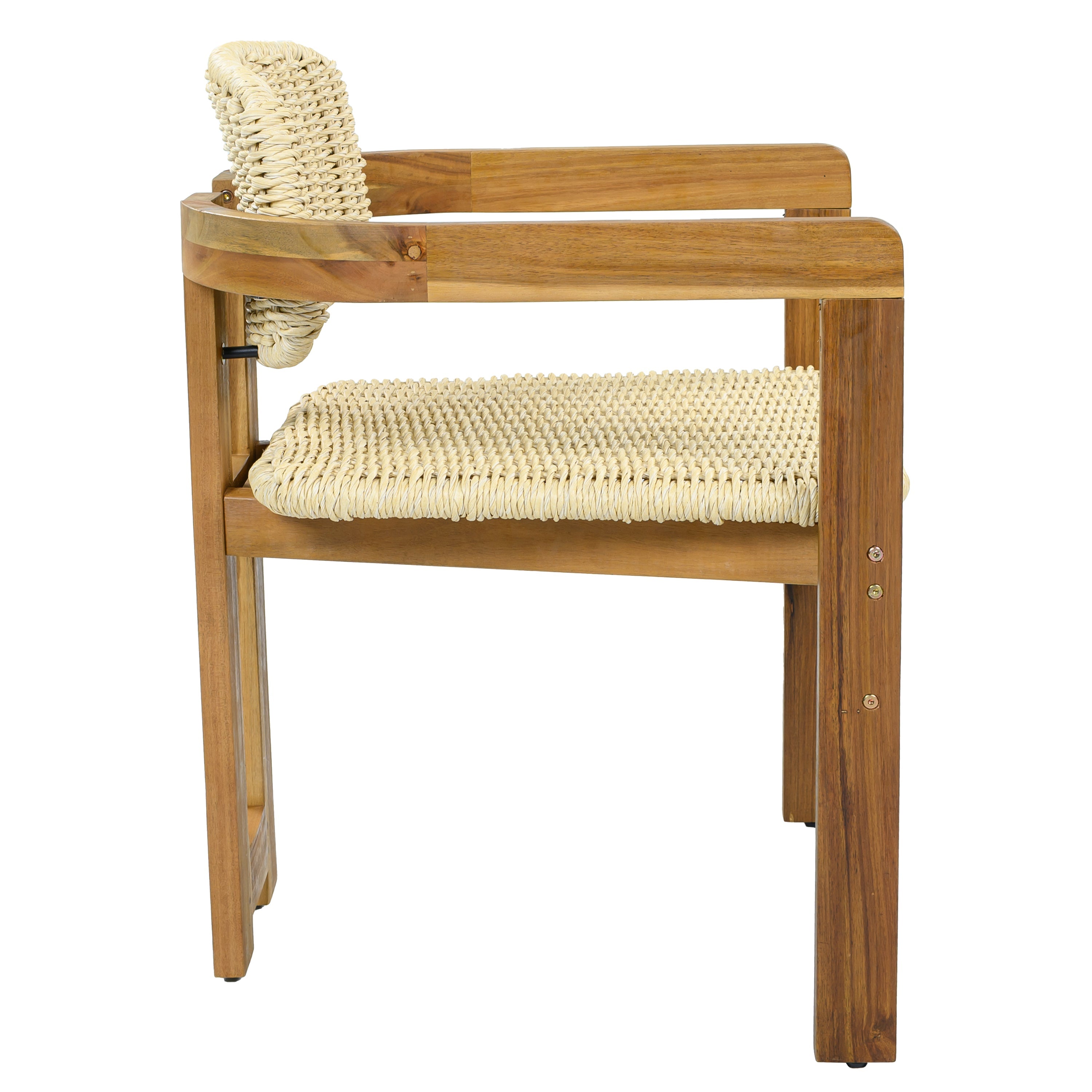 2-seat Woven Outdoor Chairs, Comfy Patio Seating with Elegant Teak Finish