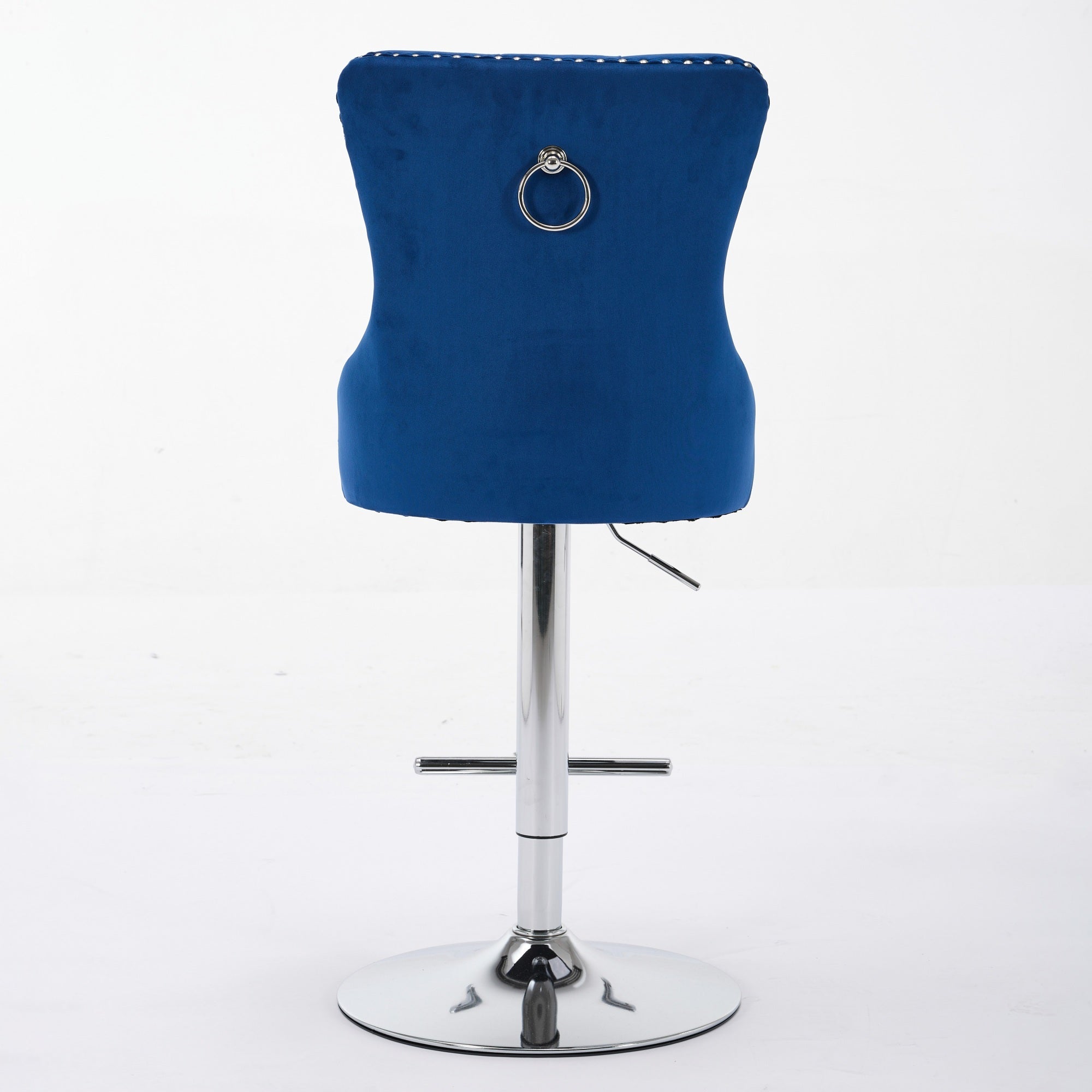 Modern Upholstered Swivel Velvet Barstools (Set of 2)