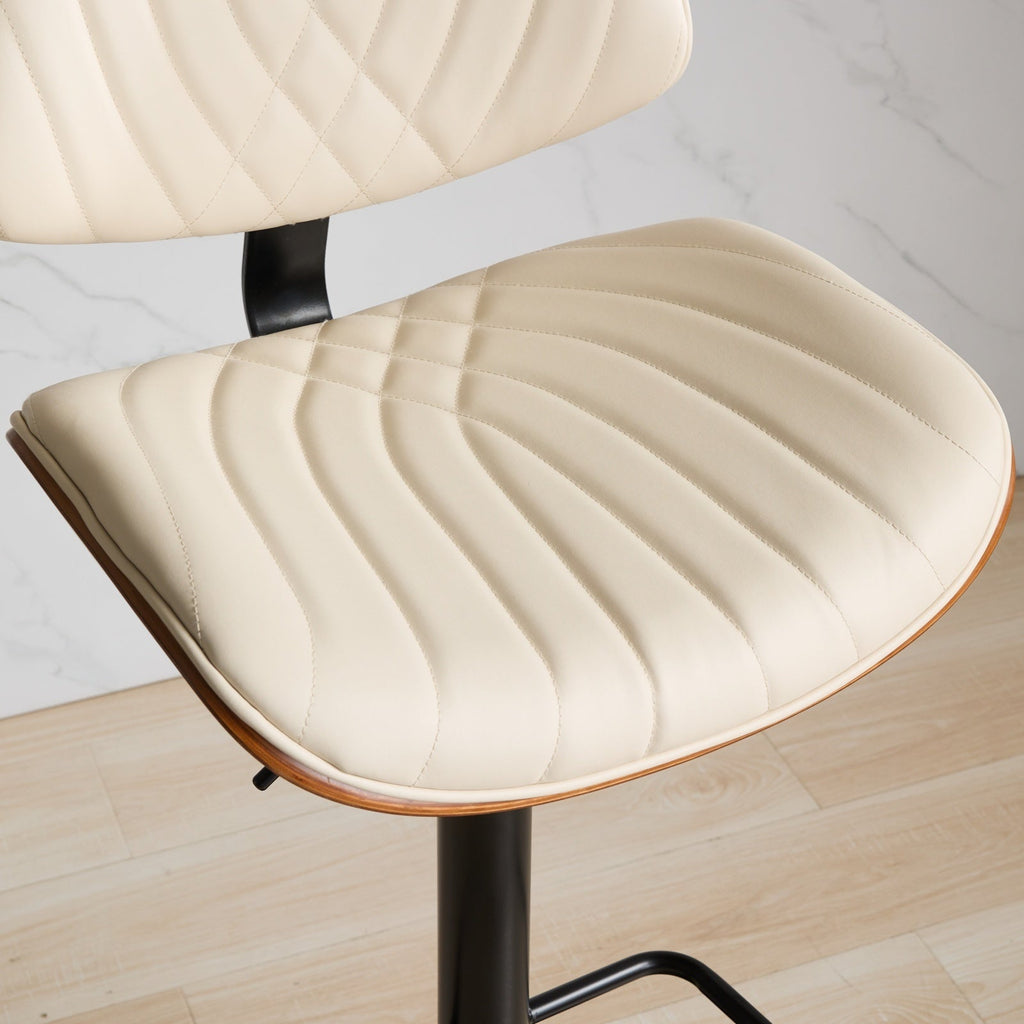 Mid Century Walnut Bentwood Bar Stools (Set of 2)