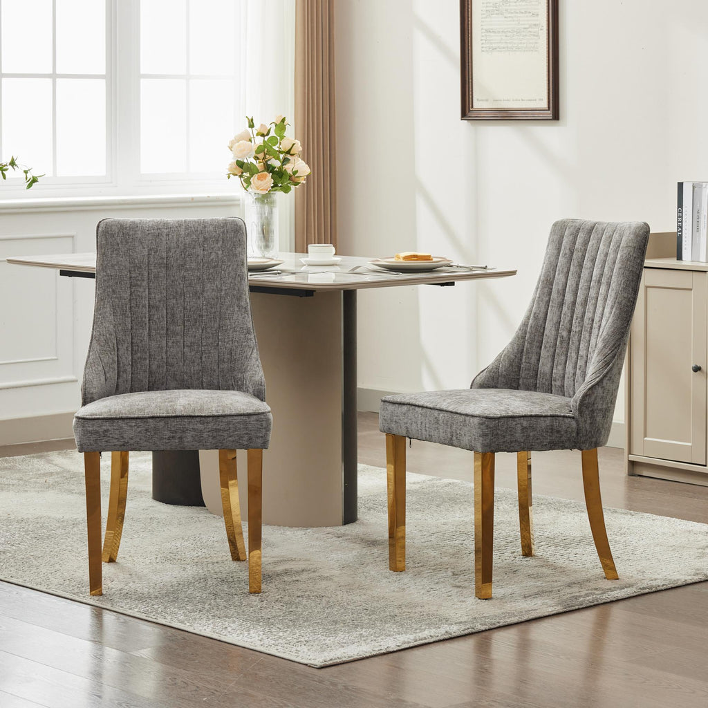Rayon Cloth Flocking Chenille Dining Chairs (Set of 2 )