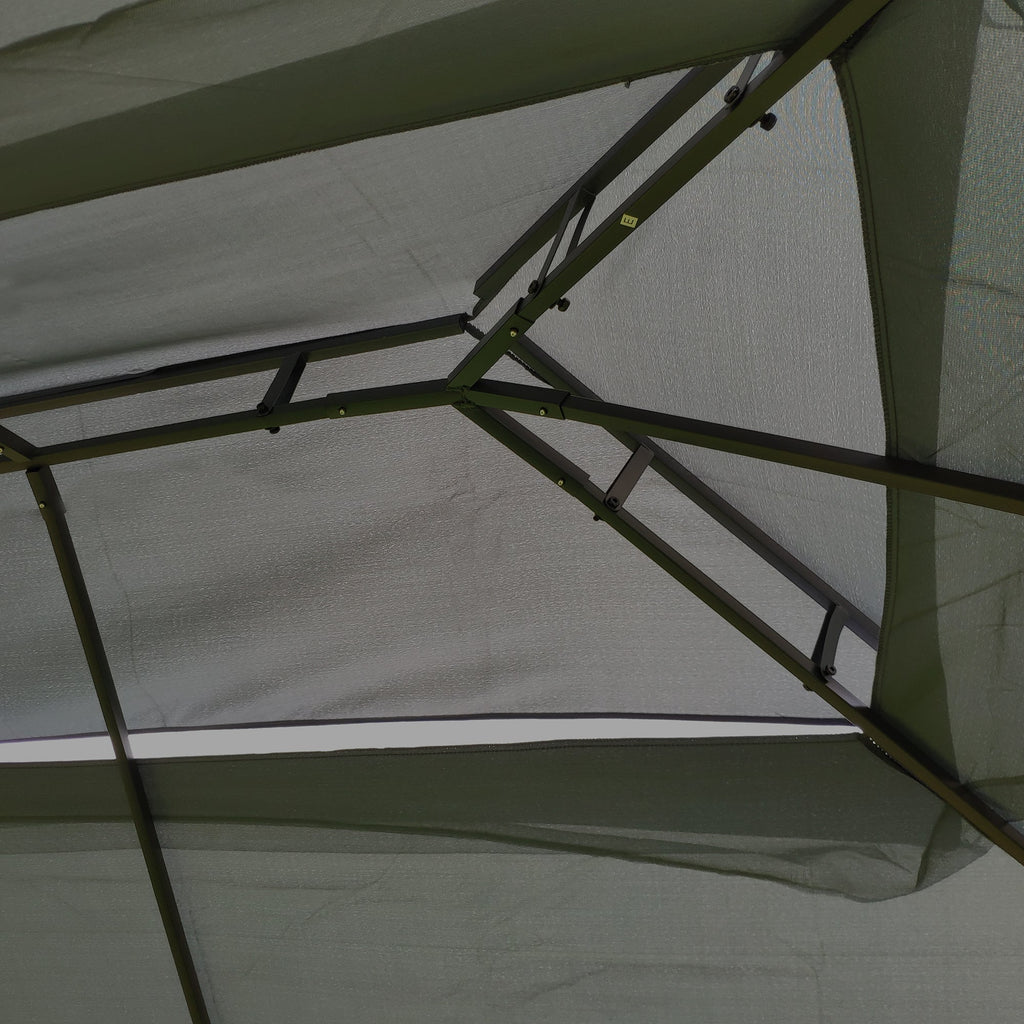 Patio Gazebo Tent with Ventilated Double Roof and Mosquito Net for Backyard or Garden