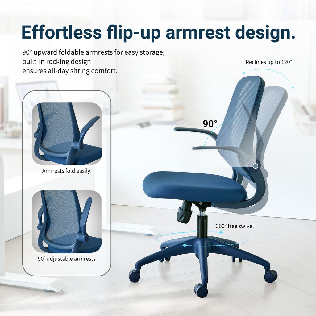 Colorful Ergonomic Office Chair with Flip-Up Armrests