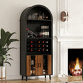 71'Farmhouse Arched Wine Bar Cabinet