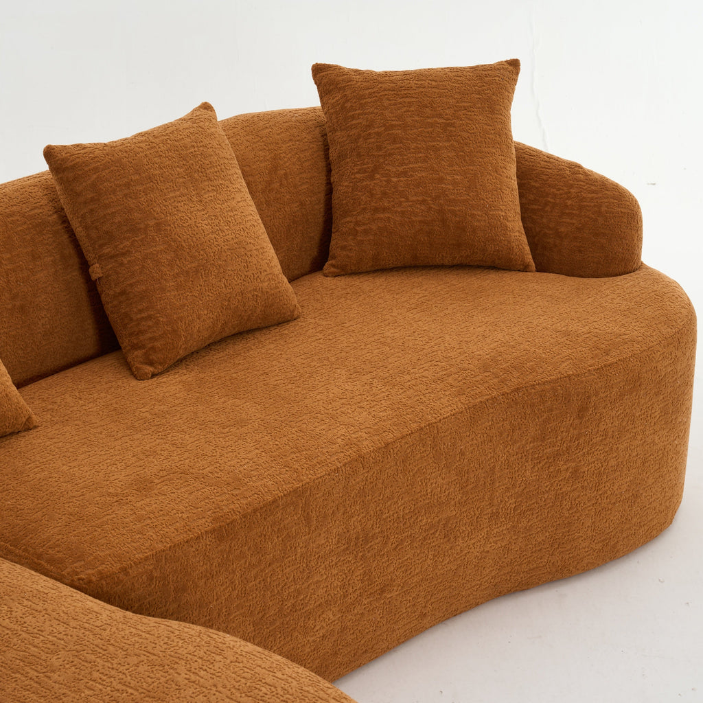 Boneless L-Shape Sectional Sofa with Curved Chaise