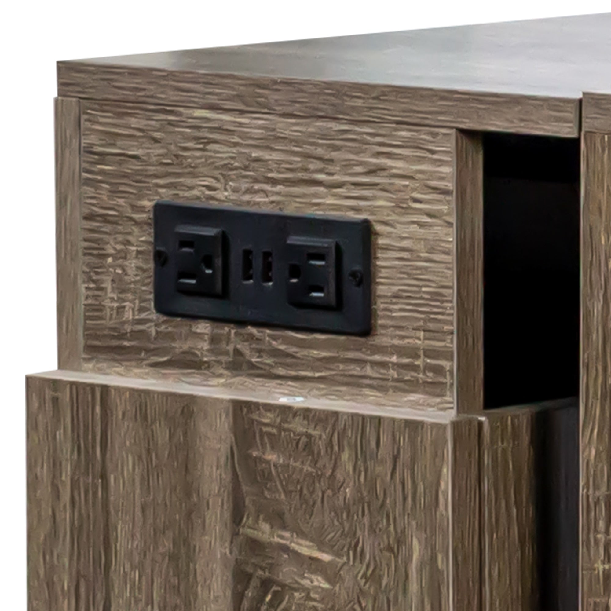 Modern Multifunctional Extendable Dining Table with Outlet