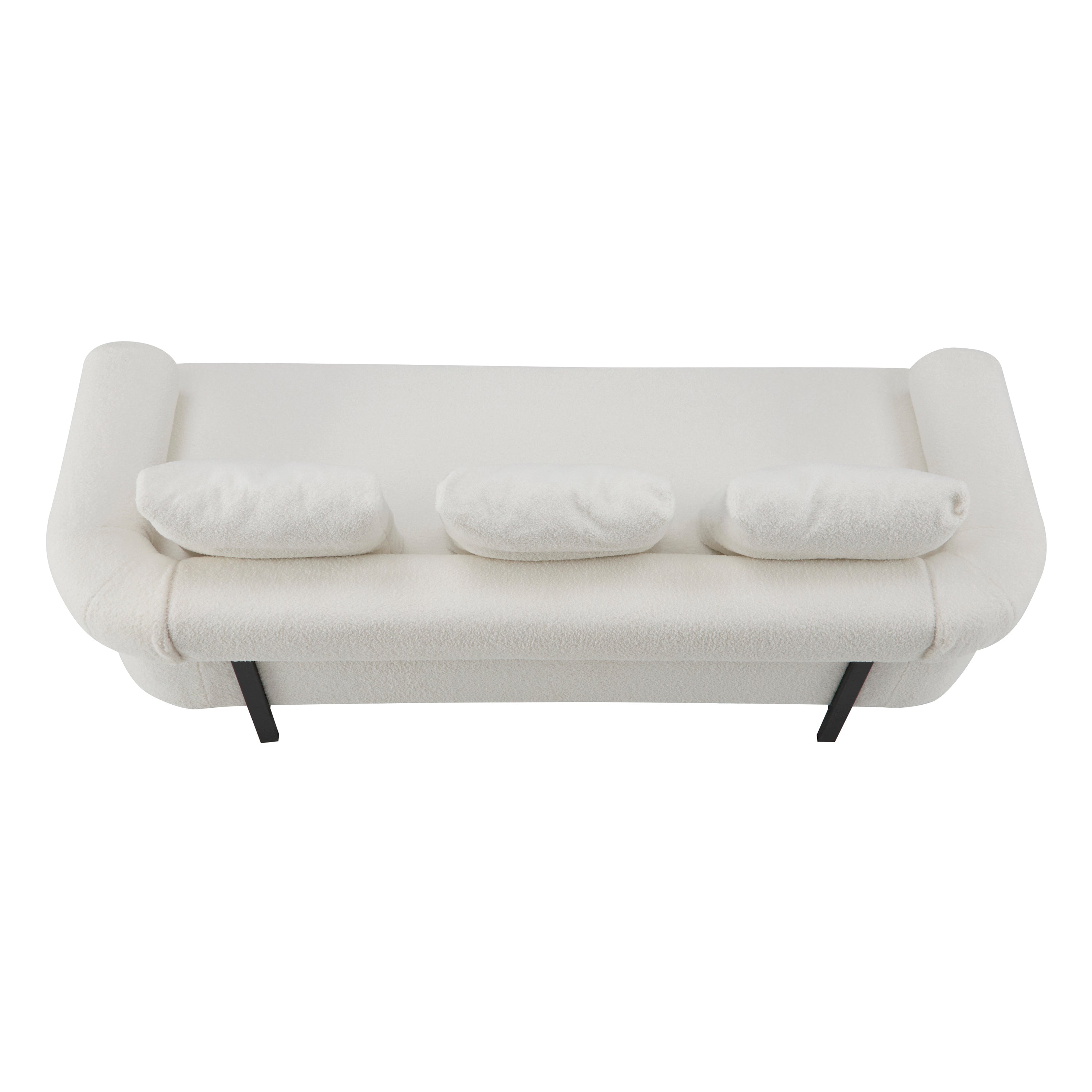 78' Modern Upholstered Sofa with 3 Plush Pillows