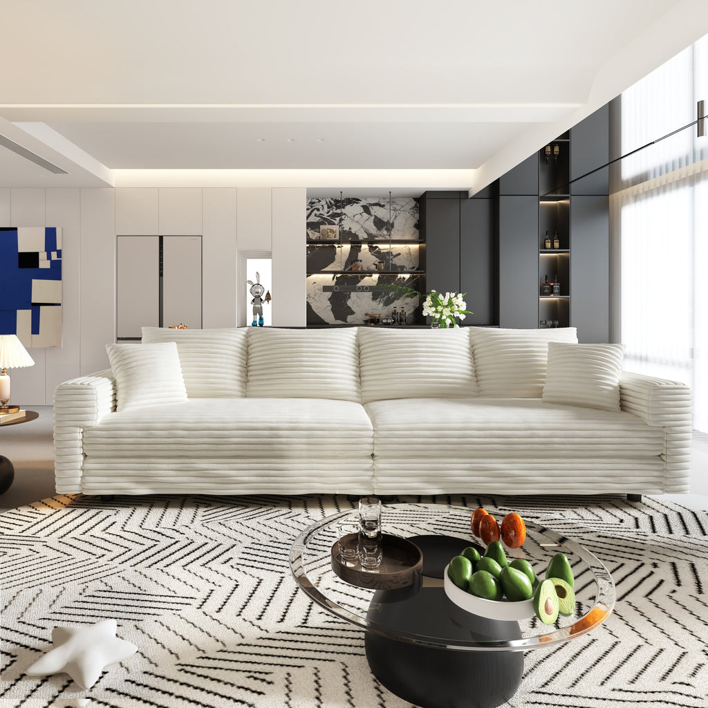 82.7' Modern Comfy Cloud Couch Sofa with Soft Pillows + Ottomans Option