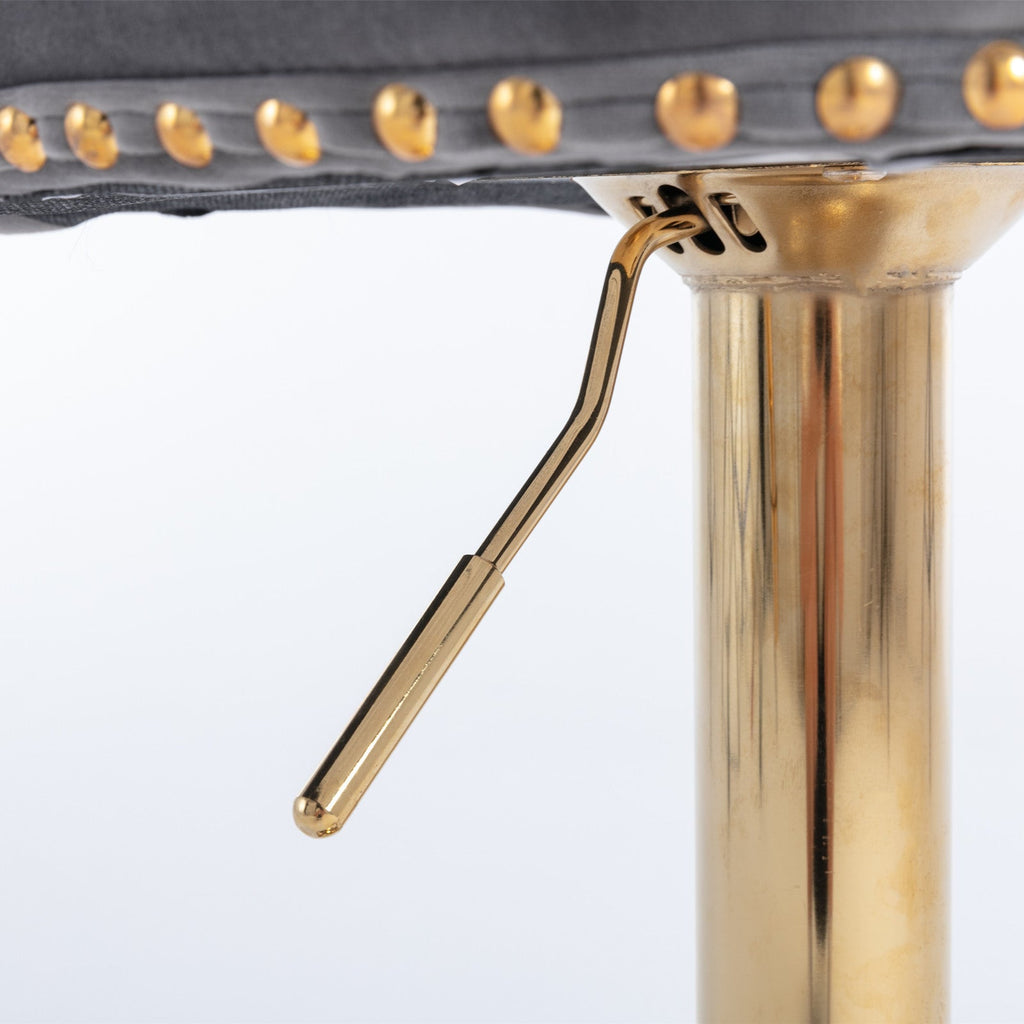 Modern Golden Swivel Velvet Barstools（Set of 2）