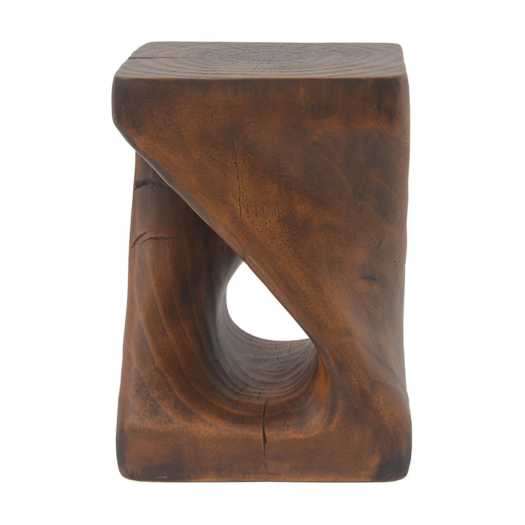 Twist Shape Side Table with Wood-like Texture