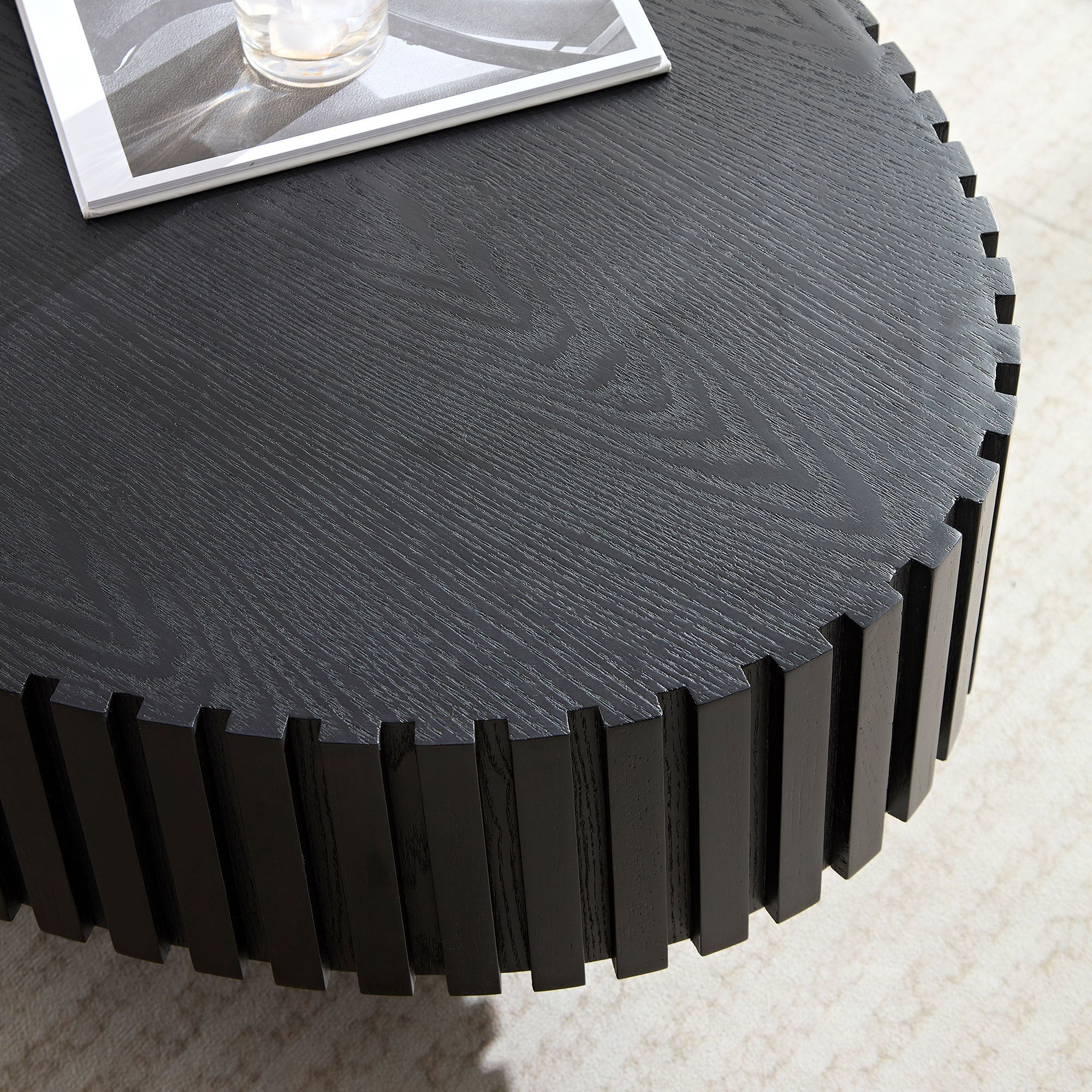 Modern MDF Handcraft Oval Coffee Table