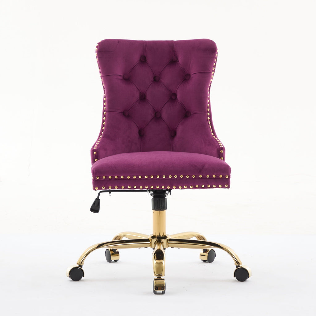 Modern Velvet Upholstered Tufted Button Home Office Chair