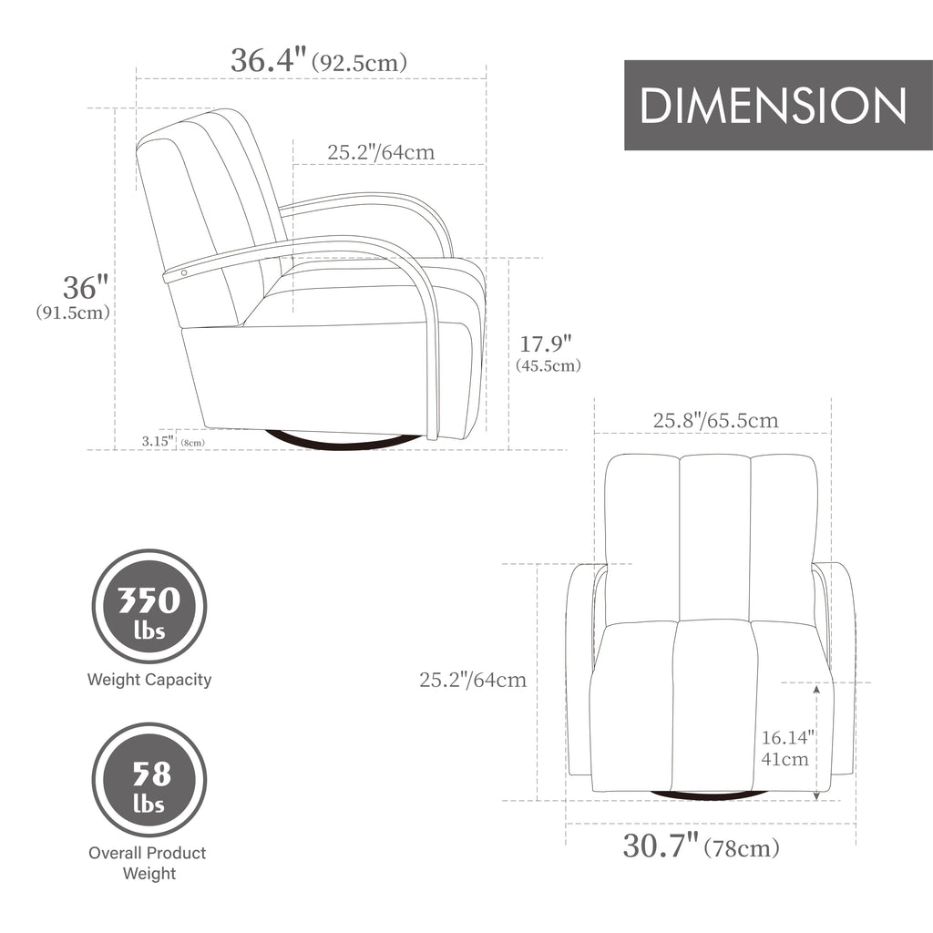 Modern Upholstered 360° Swivel Accent Chair