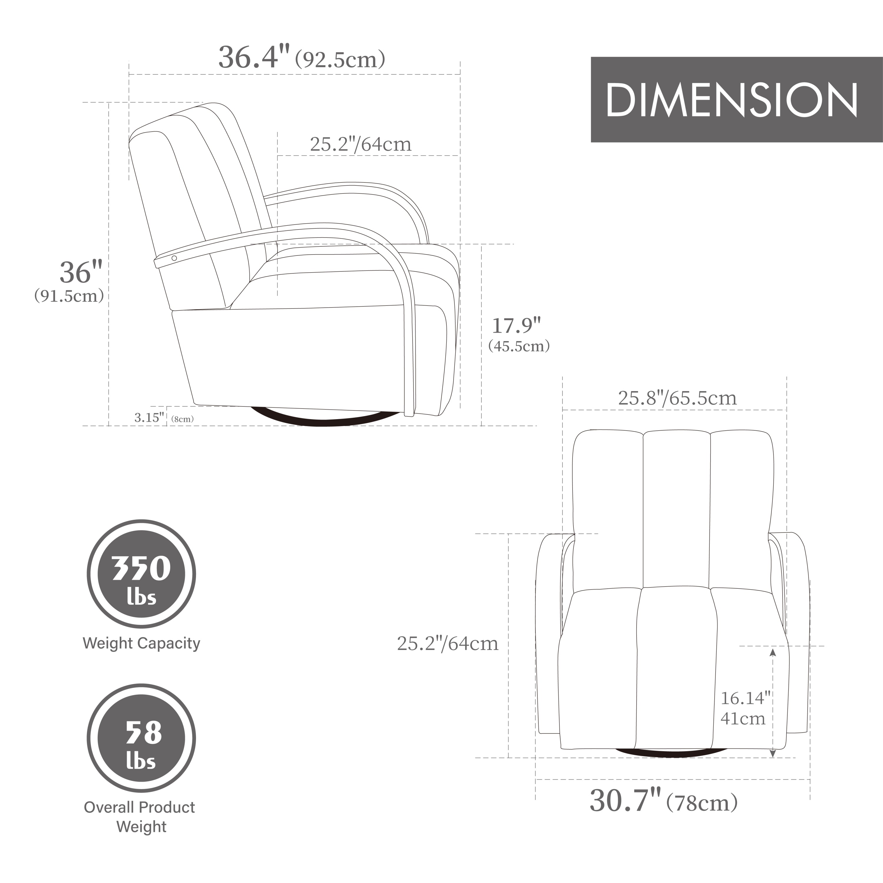 Modern Upholstered 360° Swivel Accent Chair