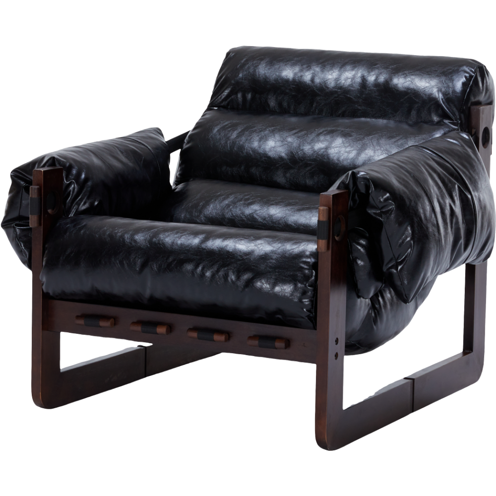 Medieval Modern Lounge Chair Removable Armrests Vintage Oil Wax Leather Sofa
