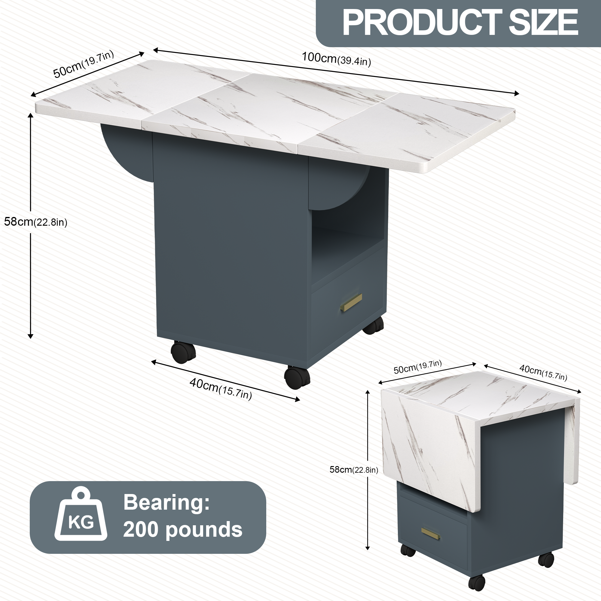 Versatile Wood Folding Dining Table with Wheels