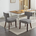 Mid Century Farmhouse Linen Fabric Dining Chairs (Set of 2)
