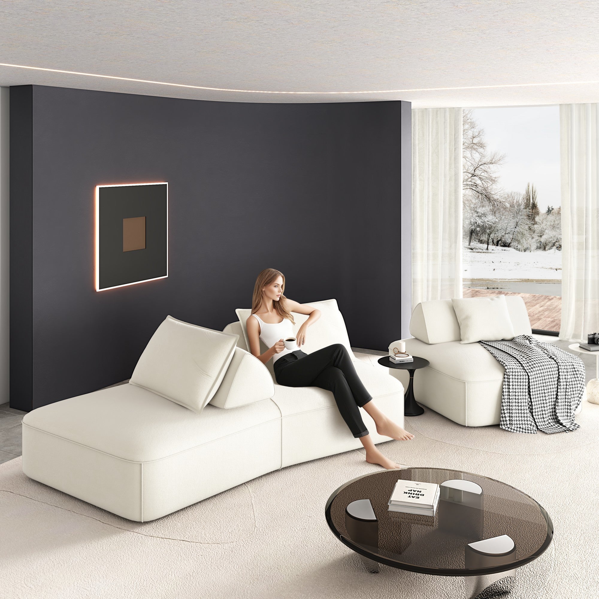 Modern Light Luxury Oversized Modular Sectional Sofa Set
