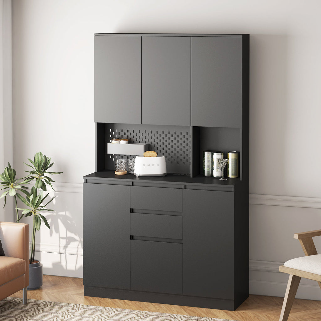 74" Freestanding Kitchen Pantry Cabinet