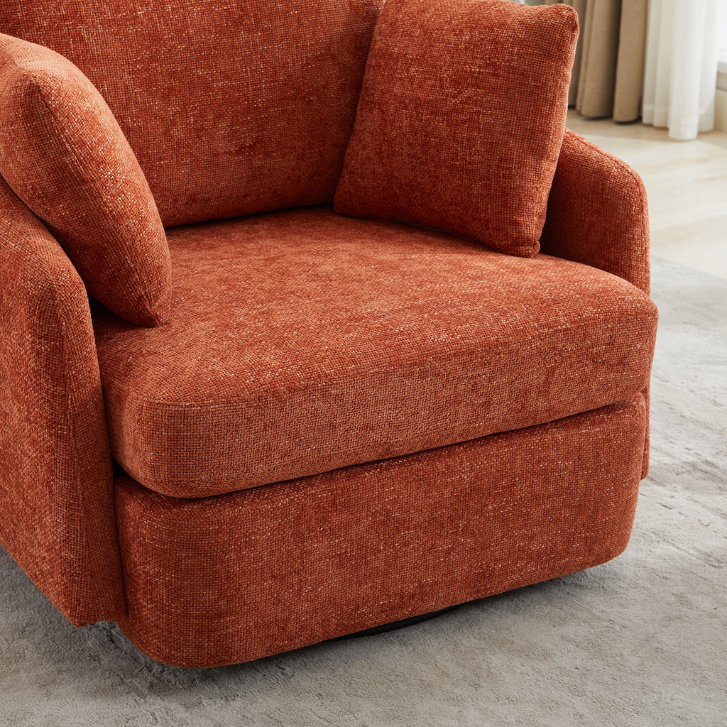 40.55'W Swivel Accent Sofa Chair with 2 Thorw Pillows