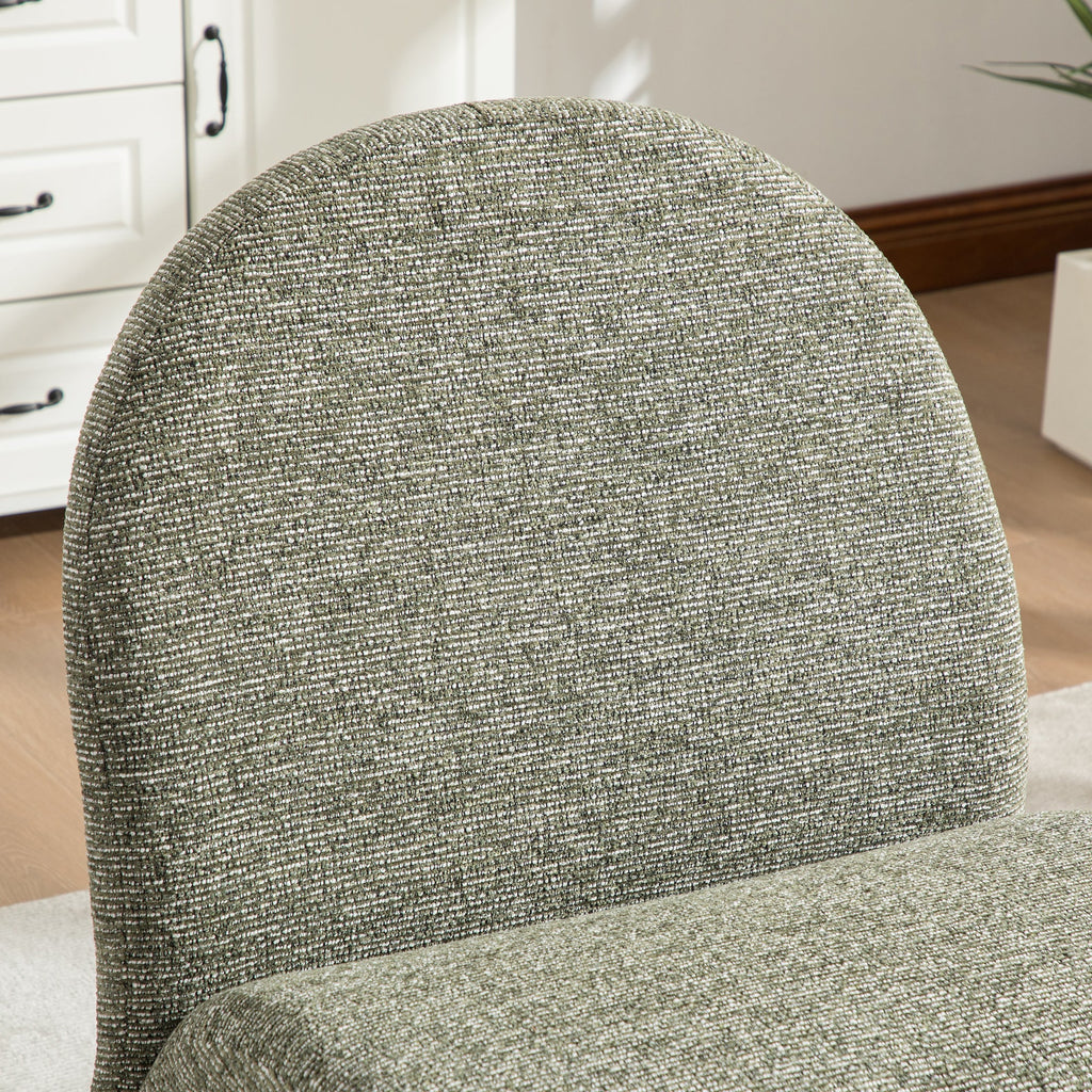 24.8 ' Wide Modern Upholstered Armless Chair with Storage Ottoman