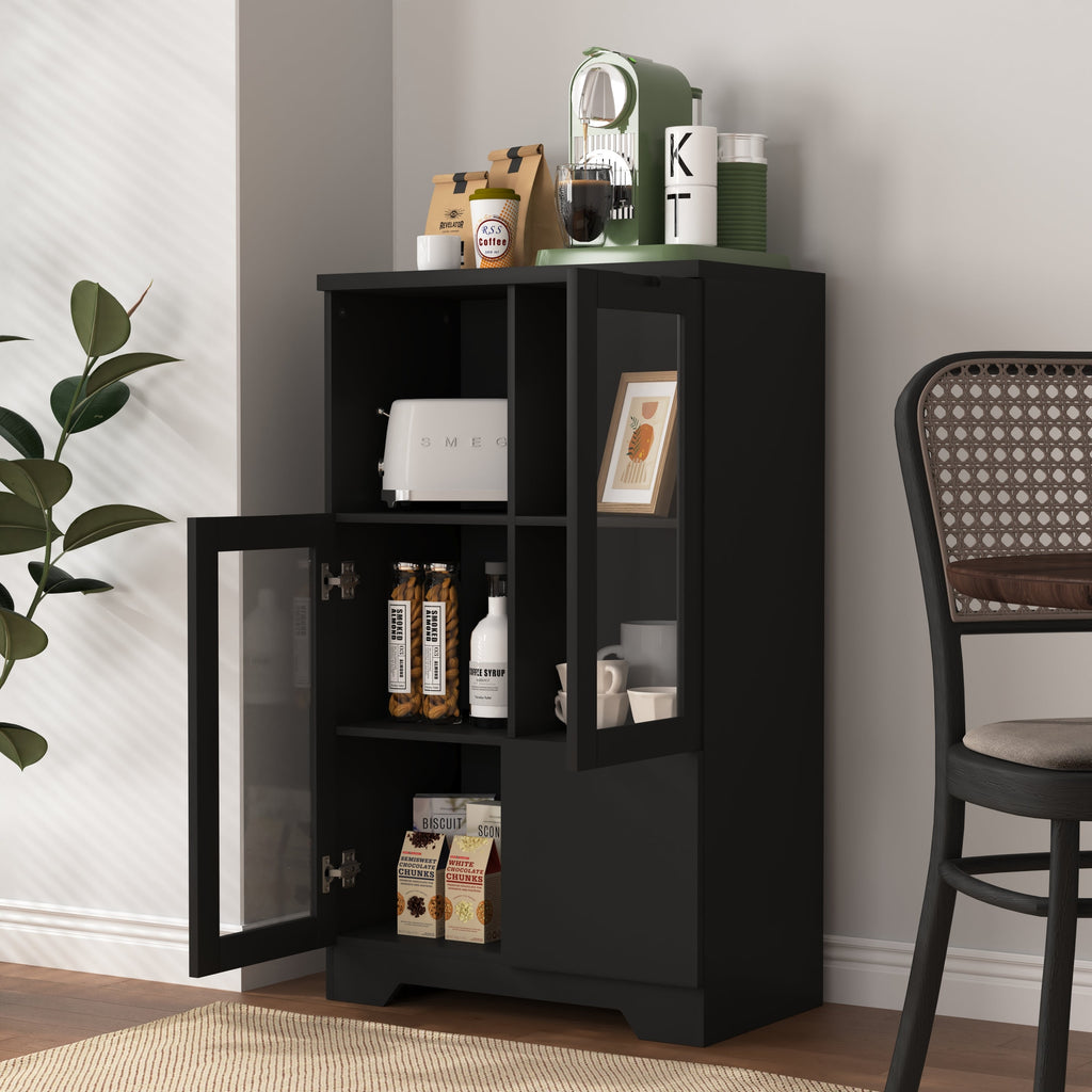 Modern MDF Painted Cabinet with Glass Doors and Drawer