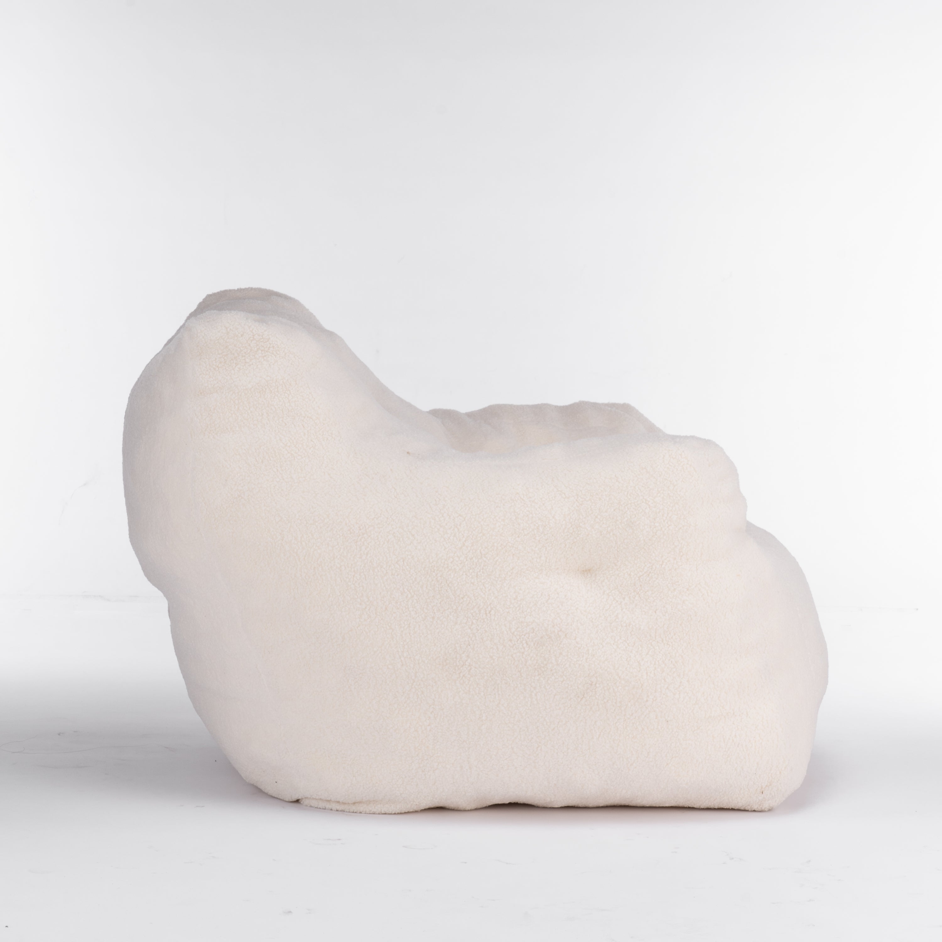 Teddy Fabric Tufted Foam Bean Bag Chair with Memory Sponge