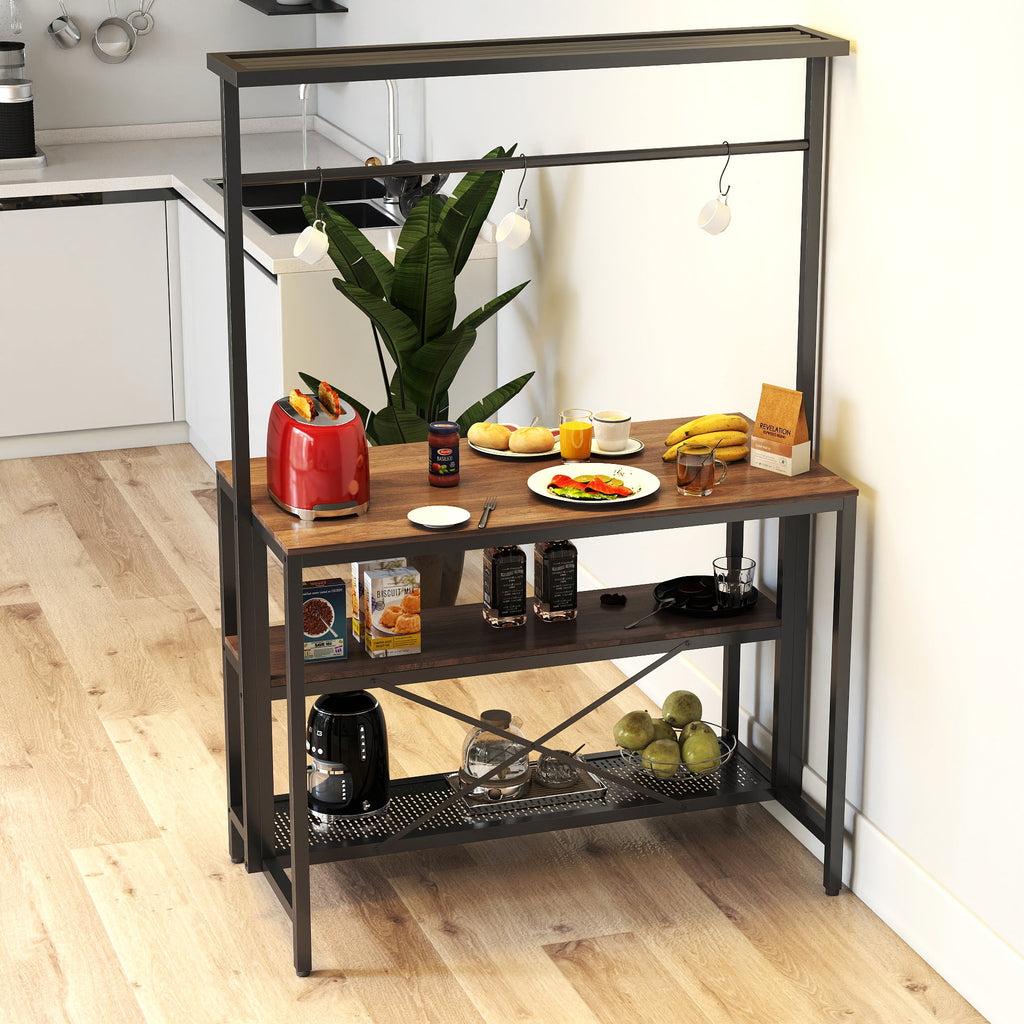 3 Tier Microwave Island Table for Kitchen