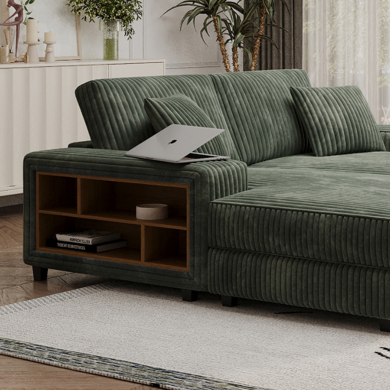 Convertible Sleeper Sectional Sofa with Storage