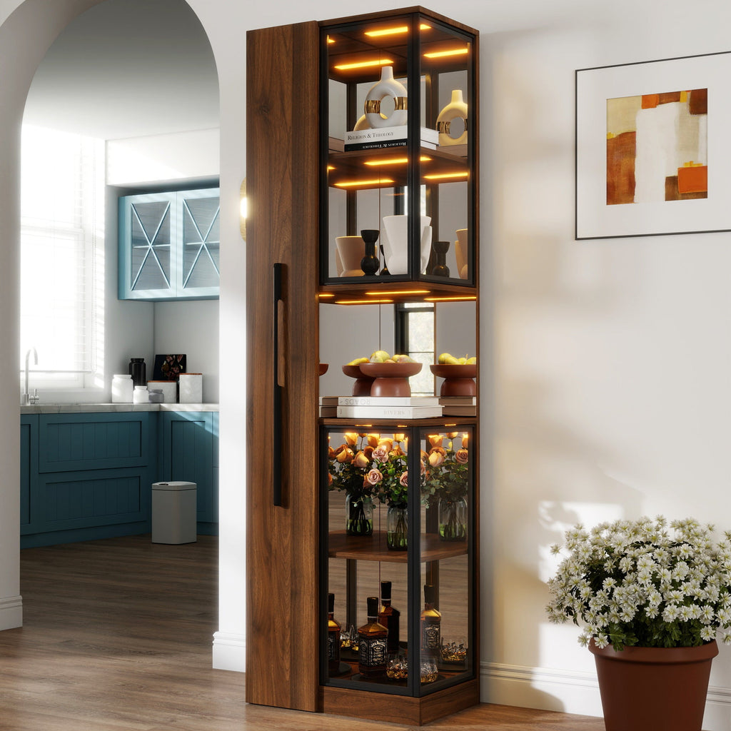 70' Display Cabinet with Glass Doors and Lights