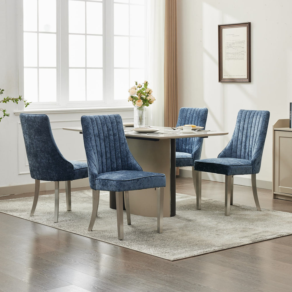 Rayon Cloth Flocking Chenille Dining Chairs (Set of 2 )