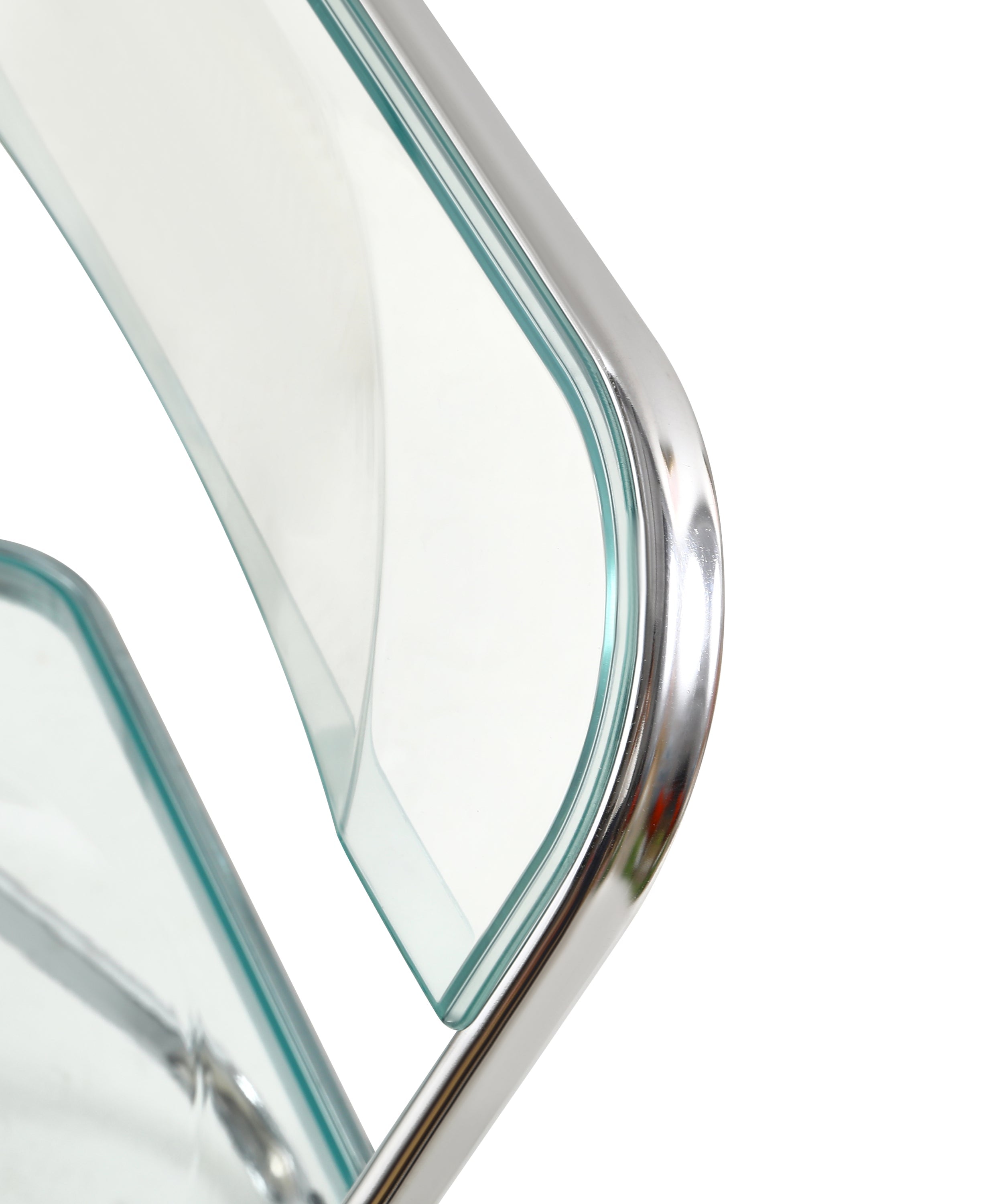 Folding Blue-Green  Ghost Chair Transparent Acrylic Stackable Chrome Frame