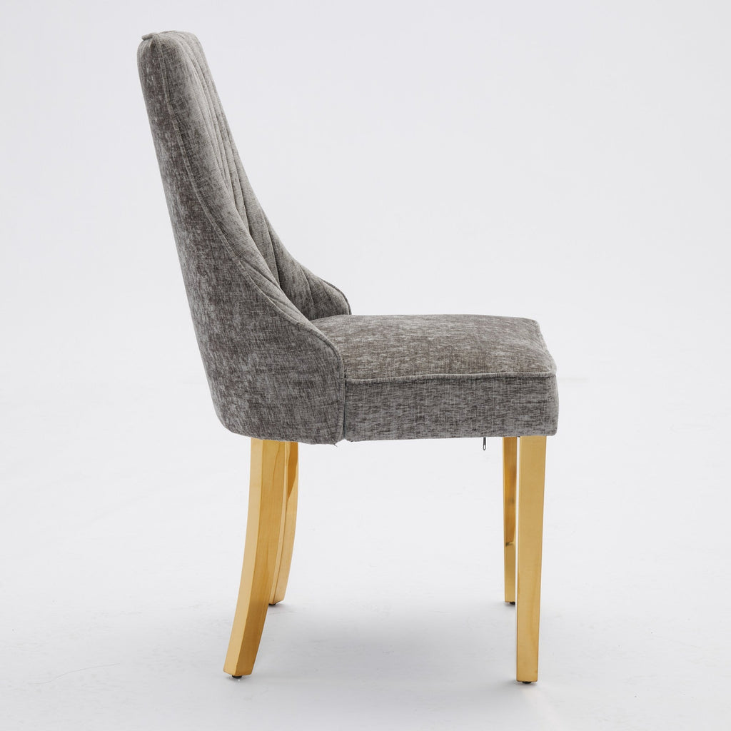Rayon Cloth Flocking Chenille Dining Chairs (Set of 2 )