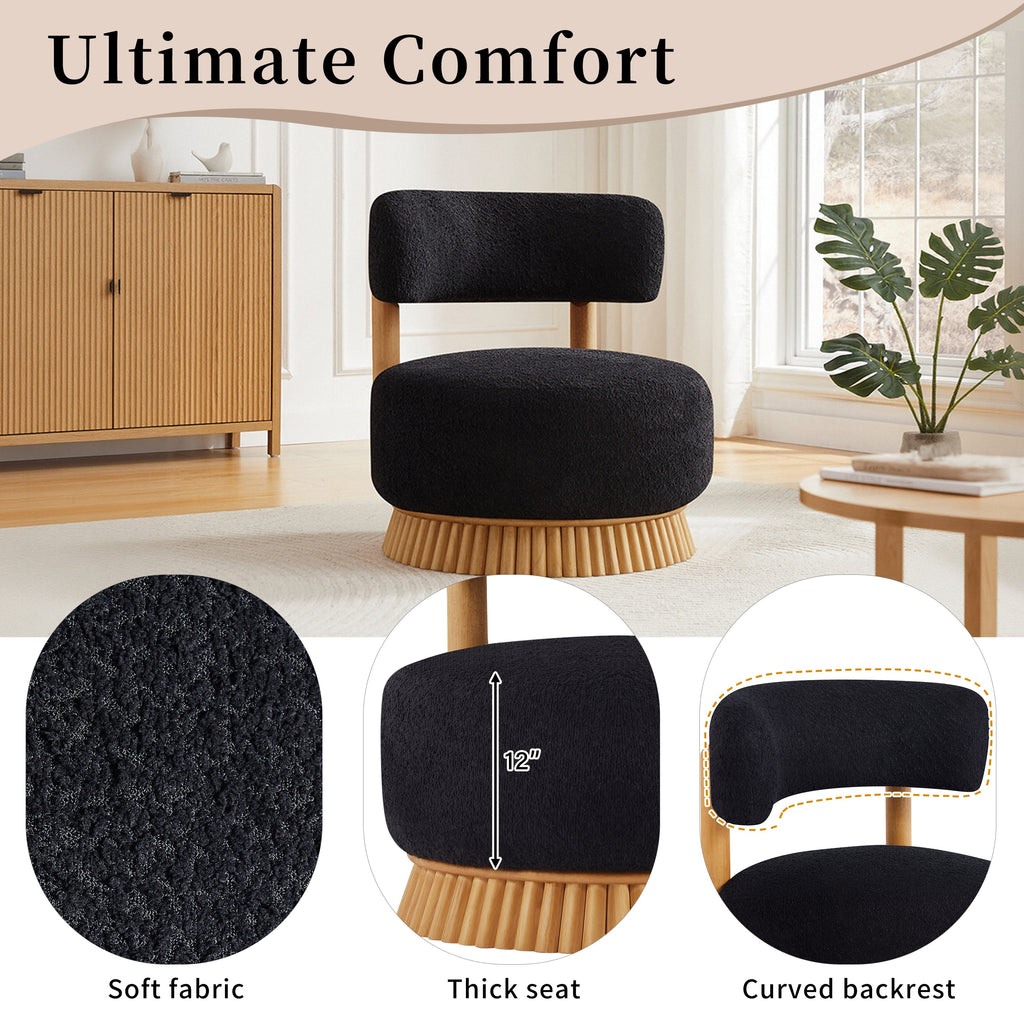 Modern Armless Chair with Wooden Base Featuring Thatched Roof Rod Design