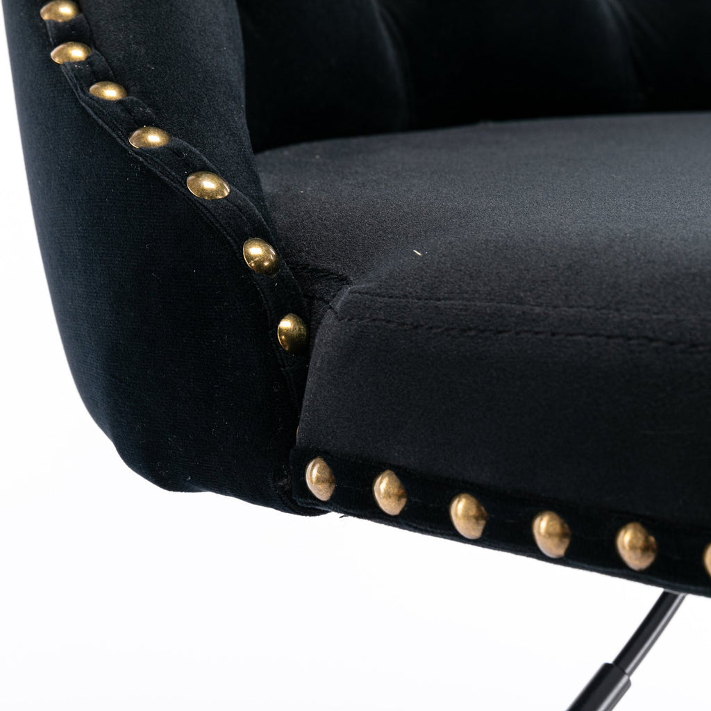 Modern Swivel Velvet Barstools Adjusatble Seat (Set of 2)