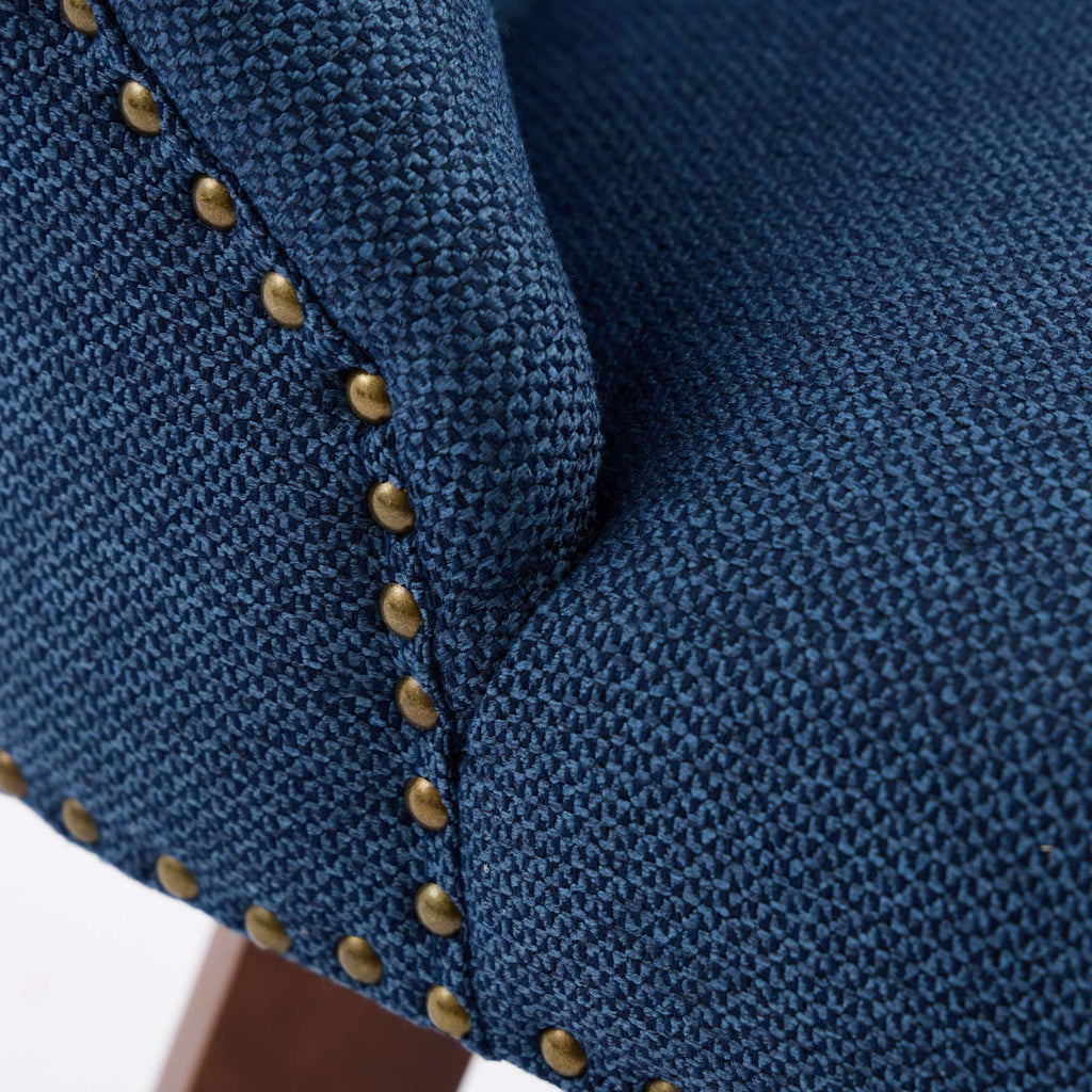 Upholstered Swivel Counter Height Bar Stools with Nailhead Trim (Set of 2)