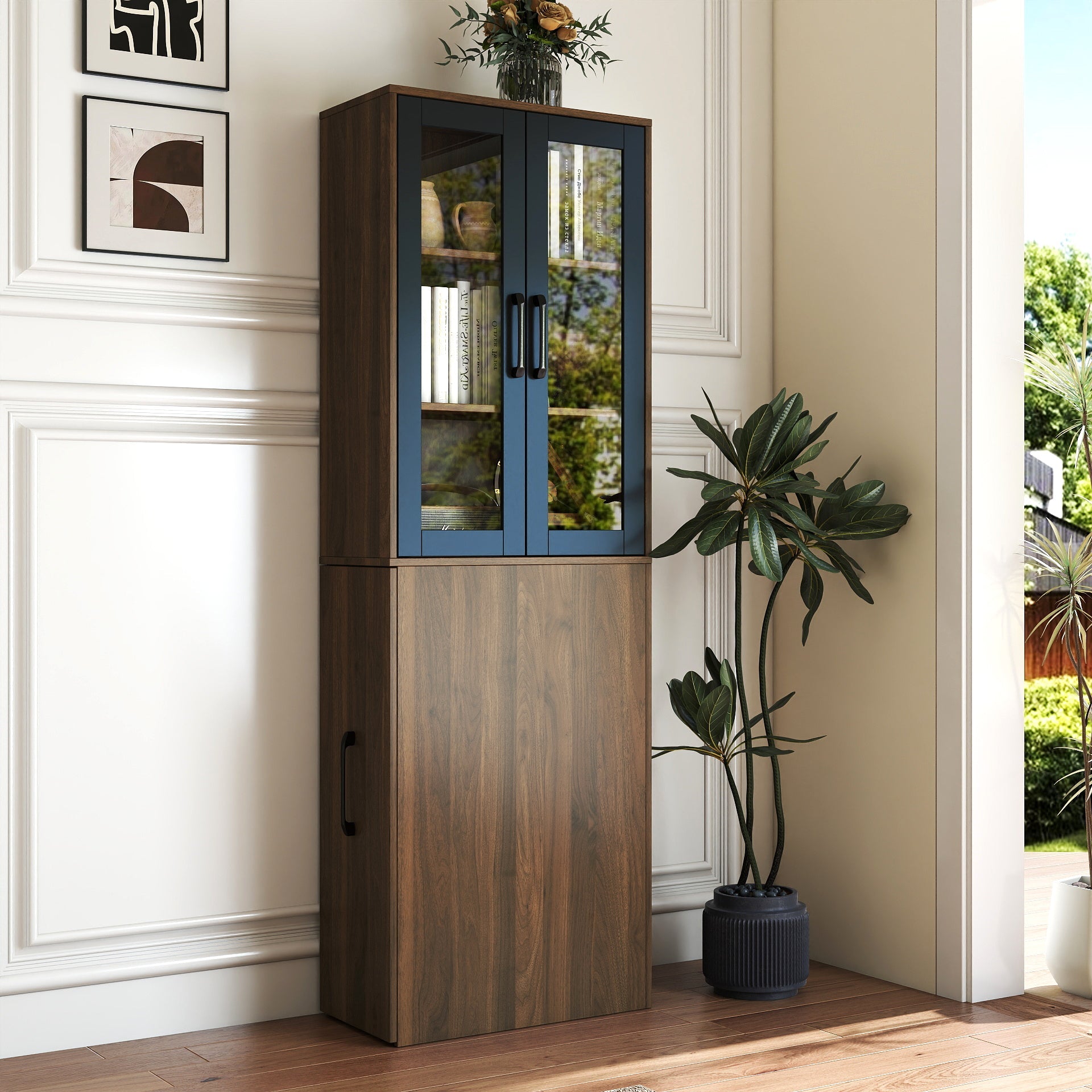 70.87'H Modern Display Storage Cabinet