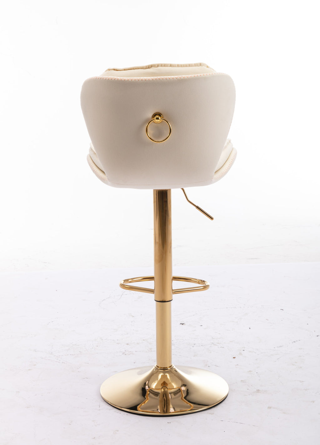 Velvet Bar Stools Set of 2 - Gold Base Adjustable Swivel Counter