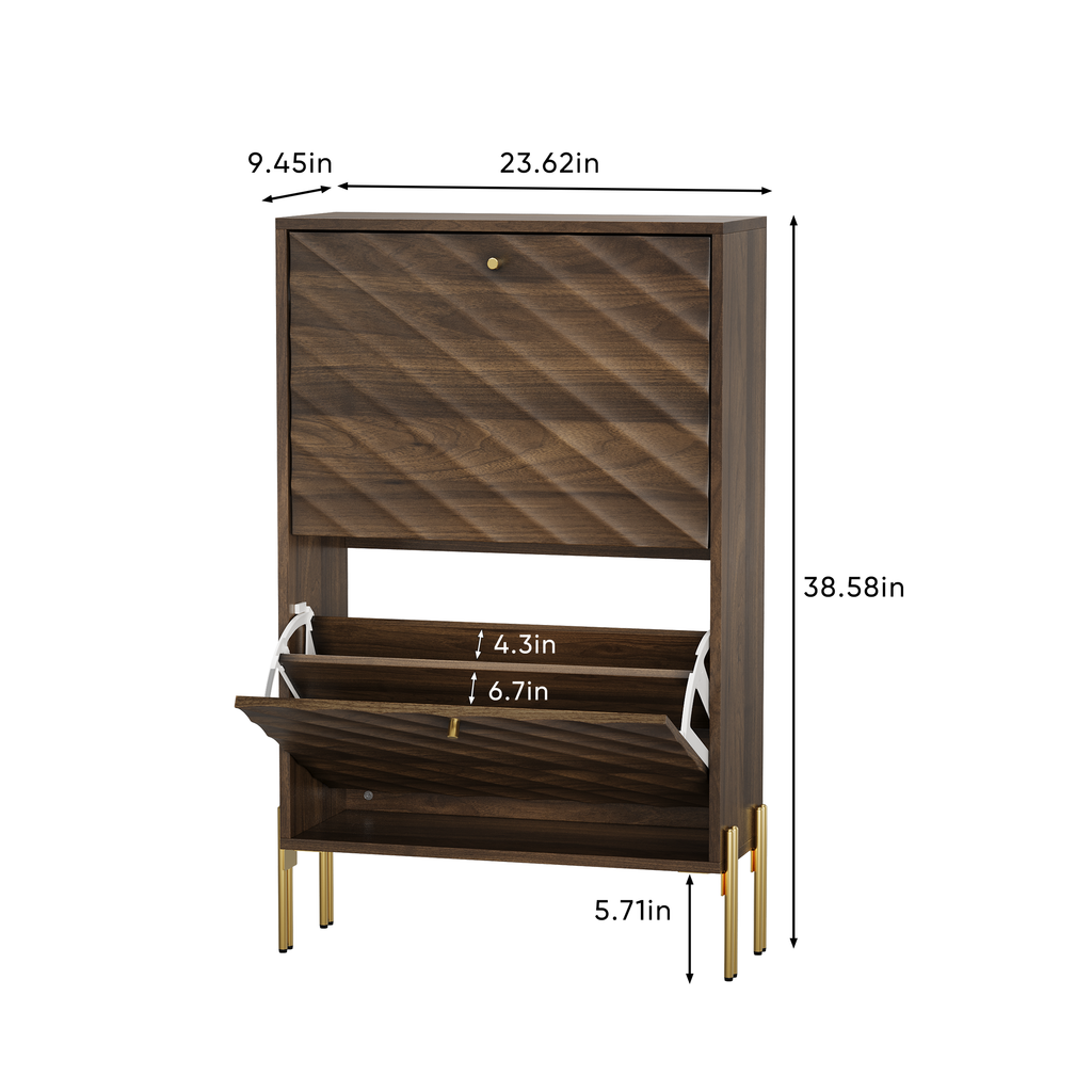 23.6 Inch Mid-century Modern Freestanding Shoe Cabinet